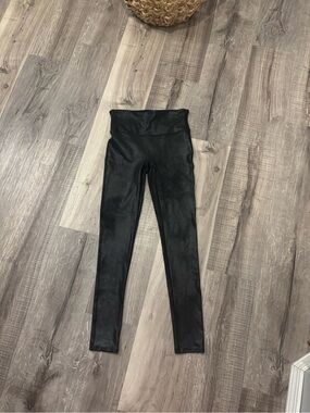 SPANX Black Faux-Leather High-Waist Jeggings